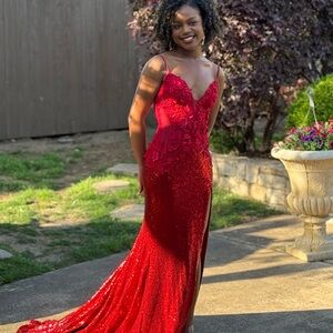 Elegant Red Evening Gown